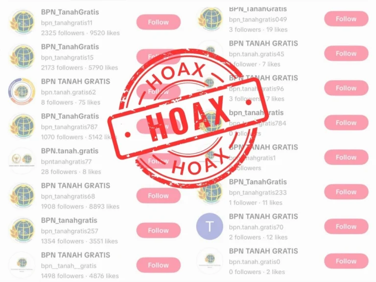 Hoaks Layanan Pertanahan Gratis Tiktok