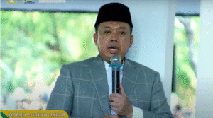 Tangkapan layar pidato Menteri Nusron Wahid di Haul Sesepuh Pondok Buntet