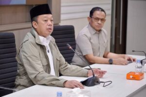 Menteri Nusron rapat terkait pengukuran tanah terjadwal. Foto Humas ATRBPN